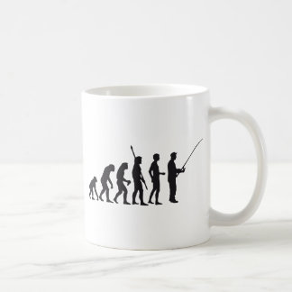 evolution fishing coffee mug