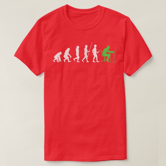 Evolution funny nerd science for a Tech Support IT T-Shirt (Design Front)