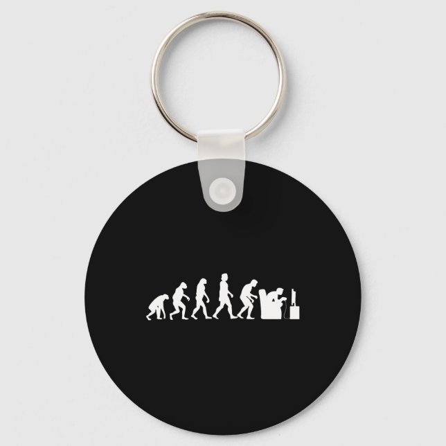 Evolution Funny Retro Video Game Gamer Nerd Gift 1 Keychain (Front)
