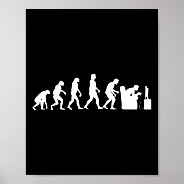 Evolution Funny Retro Video Game Gamer Nerd Gift 1 Poster (Front)