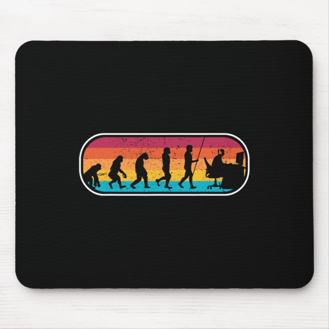 Evolution Gamer Computer Freak Geek Nerd Pc Game  Mouse Pad (Front)