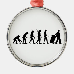 Evolution garbage man metal ornament