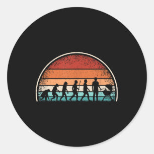 Evolution Grilling Funny Bbq Retro Grill Barbecue Classic Round Sticker