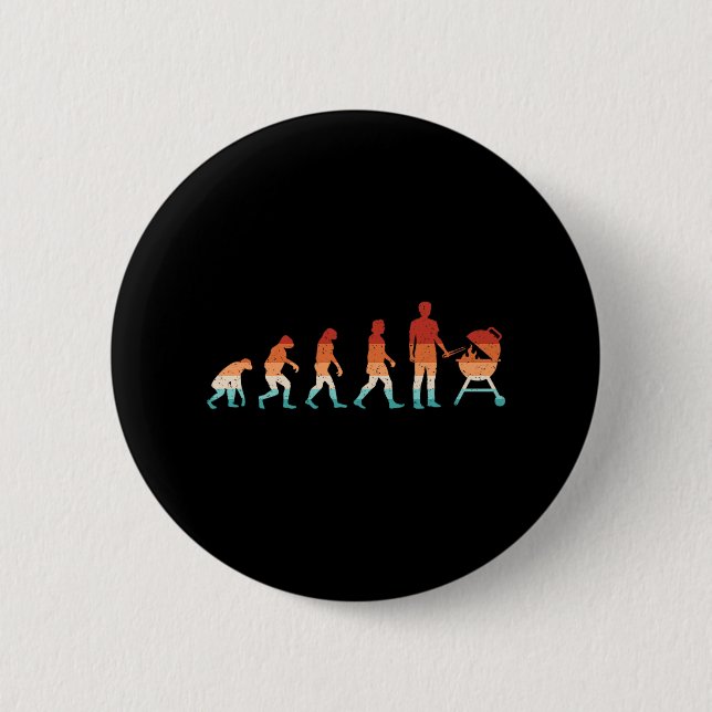 Evolution Grilling Funny Bbq Retro Grill Rbecue  2 Inch Round Button (Front)