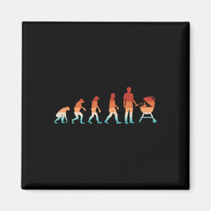 Evolution Grilling Funny Bbq Retro Grill Rbecue  Magnet