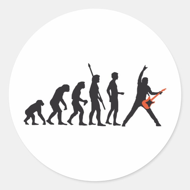 evolution guitar classic round sticker (Front)