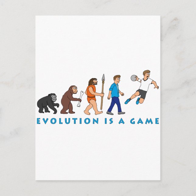 Evolution Handball Comic Style Postcard (Front)