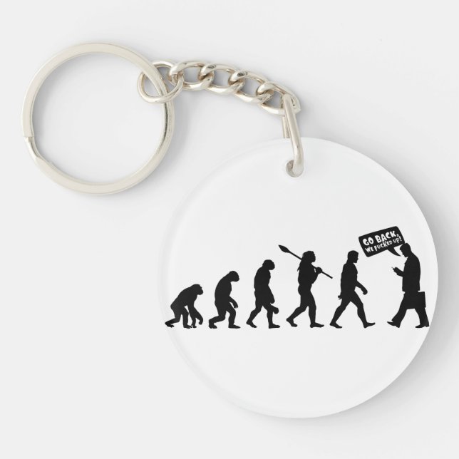  Evolution Irony Silhouette Keychain (Front)