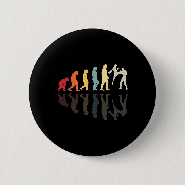 Evolution Kickboxing Martial Arts Knockout Fistfig 2 Inch Round Button (Front)