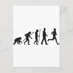 Evolution marathon runner postcard