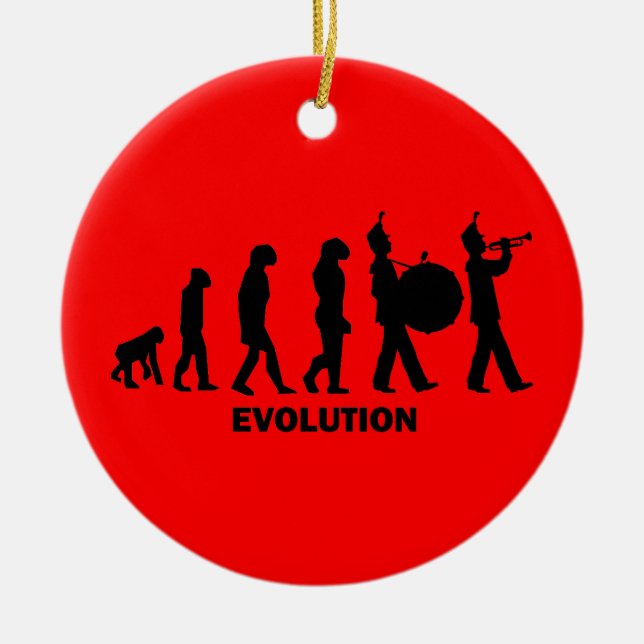 evolution marching band ceramic ornament (Front)