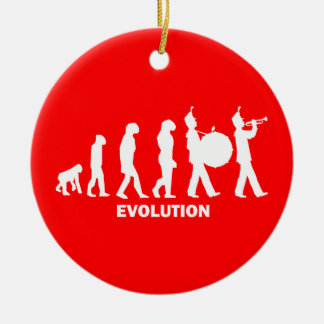 evolution marching band ceramic ornament