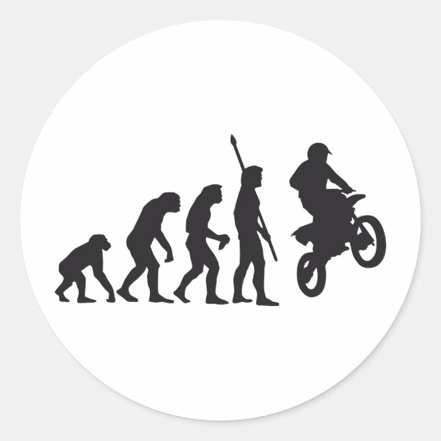 evolution motorbike classic round sticker (Front)