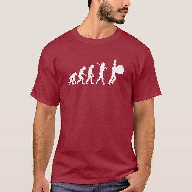 Evolution of a Bass Drummer (dark colours) T-Shirt (Front)