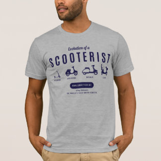 Evolution of a Scooterist – Navy Print T-Shirt