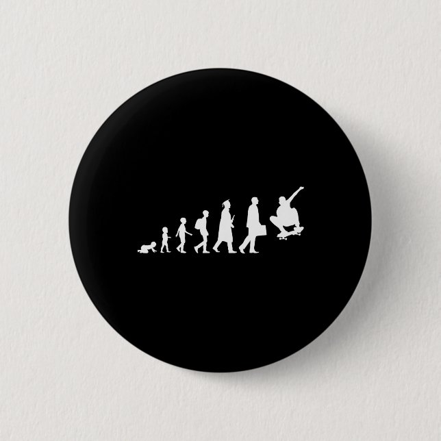 Evolution Of A Skateboarder Skater Skateboarding F 2 Inch Round Button (Front)