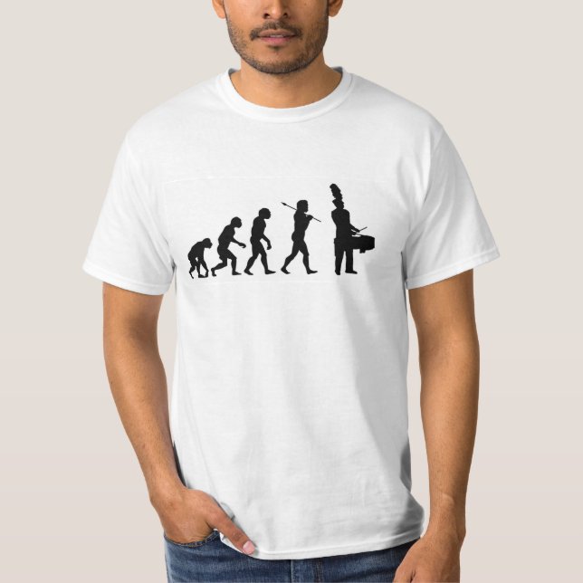 Evolution of a Tenor Drummer (basic white) T-Shirt (Front)