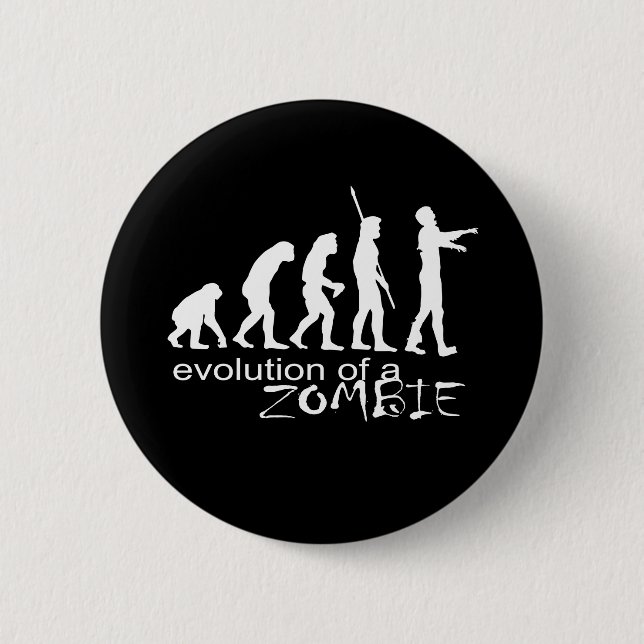evolution of a zombie 2 inch round button (Front)