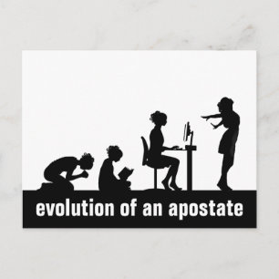 "Evolution of an Apostate" Postcard