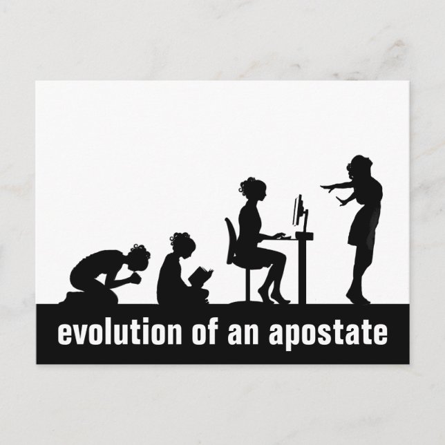 "Evolution of an Apostate" Postcard (Front)