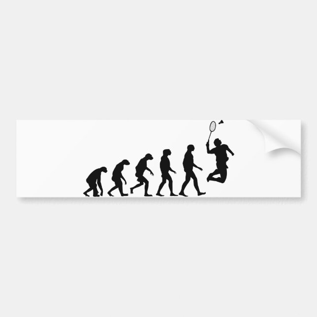 Evolution of Badminton Bumper Sticker (Front)