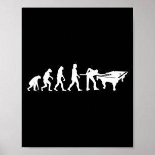 Evolution Of Billiards & Snooker - Funny Pool Poster