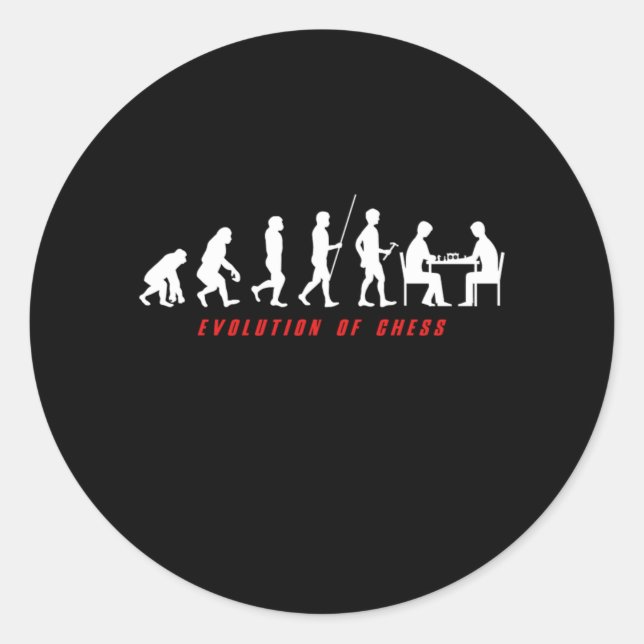 Evolution Of Chess Player Checkmate Board Pieces G Classic Round Sticker (Front)