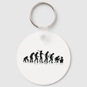 Evolution of Computer Addicts Keychain