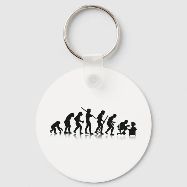 Evolution of Computer Addicts Keychain (Front)