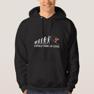 Evolution of Cool Funny Skiing Design Hoodie