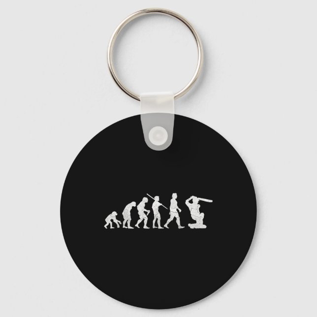 Evolution Of Cricket T Shirt Funny Clic World Gift Keychain (Front)