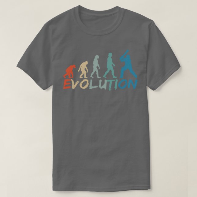Evolution of Cricket Vintage 1 T-Shirt (Design Front)