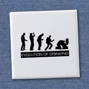 Evolution of Drinking 2 Inch Square Button