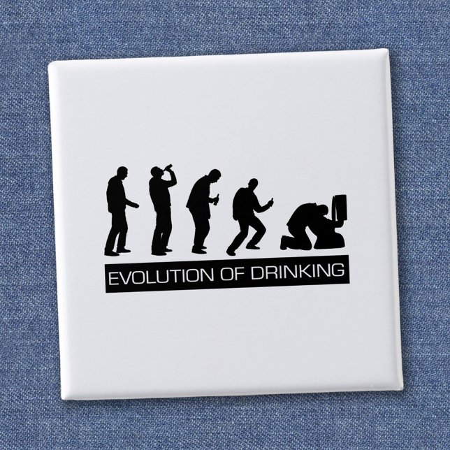 Evolution of Drinking 2 Inch Square Button (Creator Uploaded)
