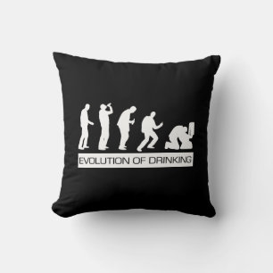Evolution of Drinking Throw Pillow