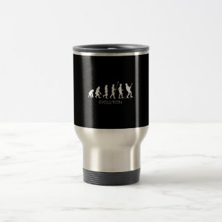 Evolution of Guitarist Shirt, Rock Music Guitar Travel Mug
