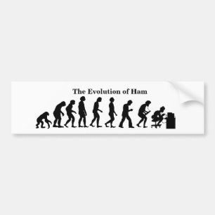 Evolution of Ham Radio Man Bumper Sticker
