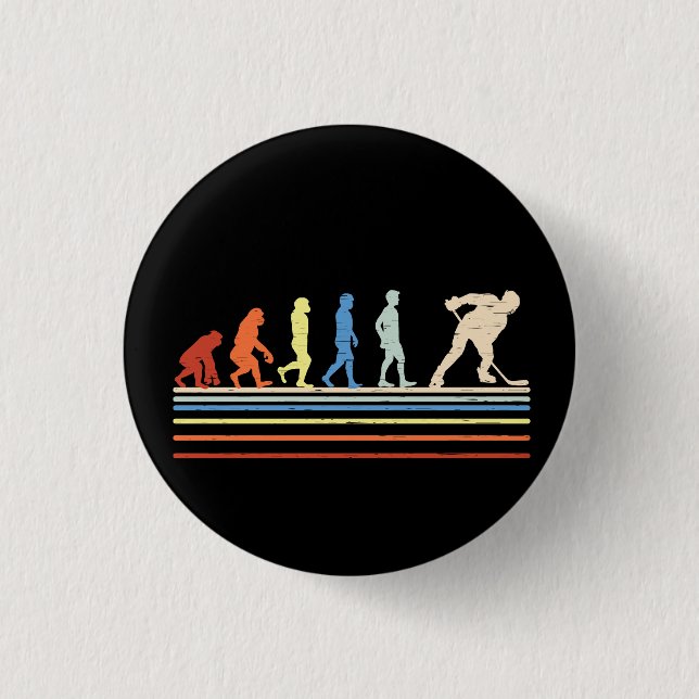 Evolution of Hockey 1 Inch Round Button (Front)