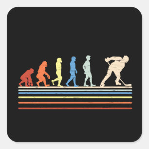 Evolution of Hockey Button Square Sticker