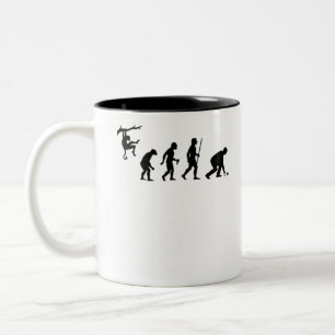 Evolution of Lawn Bowls Two-Tone Coffee Mug