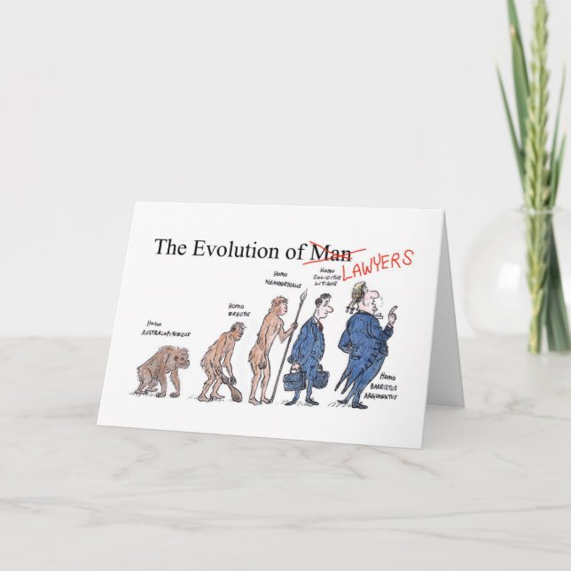 Evolution of Lawyers Greetings Card (Front)