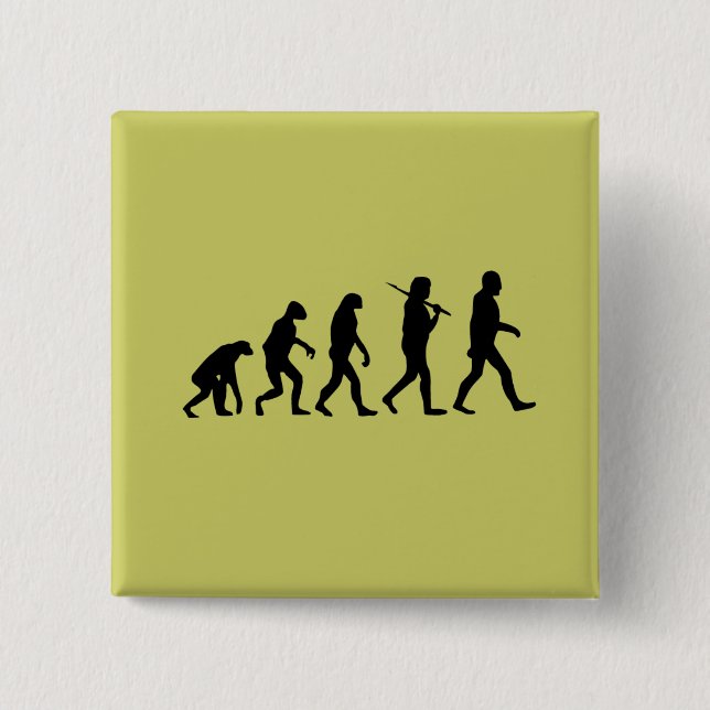 Evolution of Man 2 Inch Square Button (Front)