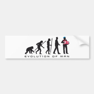 evolution of man accordion player sailor bumper sticker