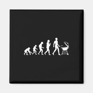 Evolution Of Man Bbq Grilling Design Magnet