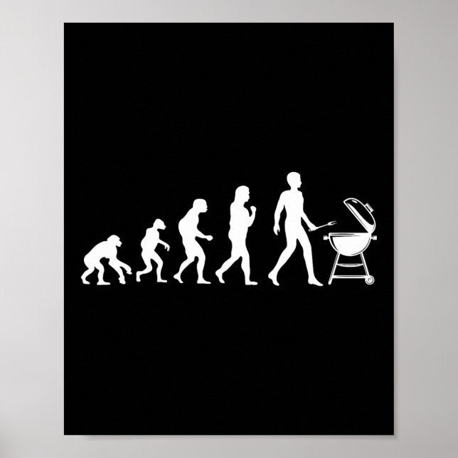 Evolution Of Man Bbq Grilling Design  Poster (Front)