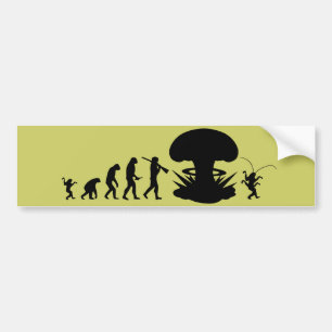 Evolution of Man & Cockroach Funny Evolution Chart Bumper Sticker