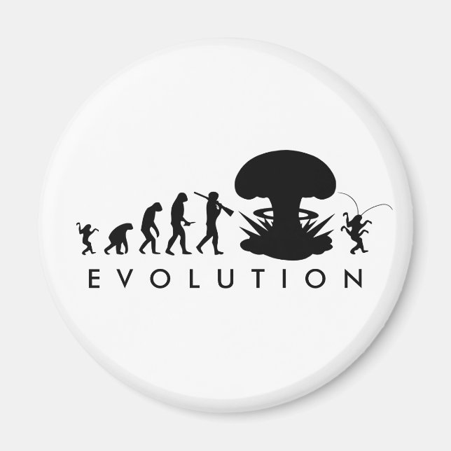 Evolution of Man & Cockroach Funny Evolution Chart Magnet (Front)