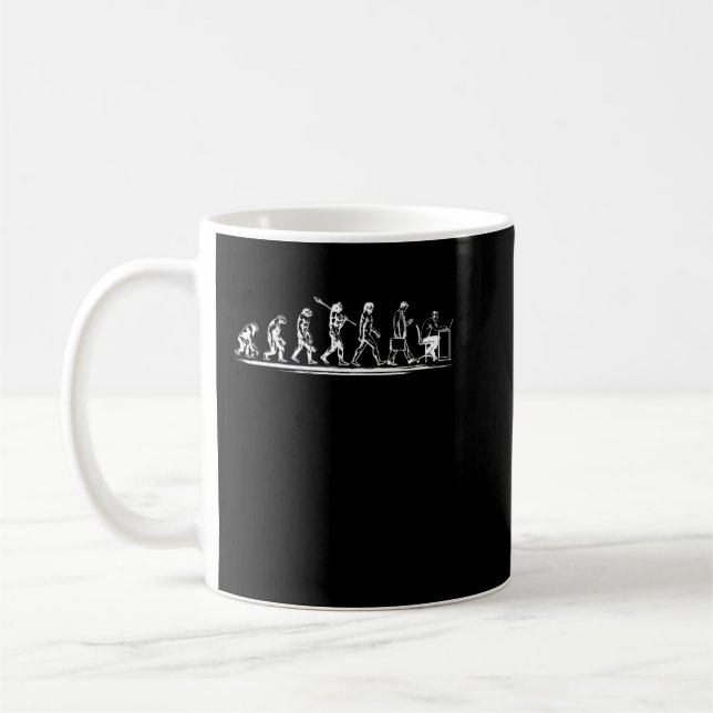 Evolution of Man Computer Programmer Funny Geek Lo Coffee Mug (Left)