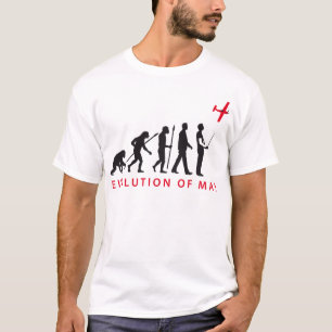 evolution of man controling model airplane T-Shirt