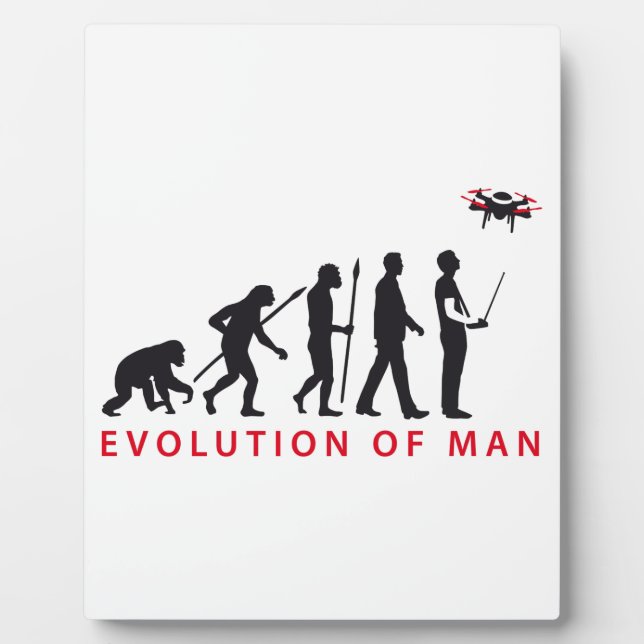 evolution of man controlling drone plaque (Front)